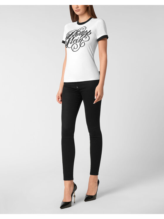 PHILIPP PLEIN PHILIPP PLEIN T-Shirt 24603 Biały Skin Tight Fit