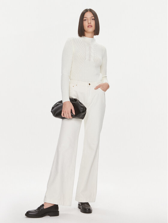 Liu Jo Liu Jo Sweter MF3223 MA95M Écru Slim Fit