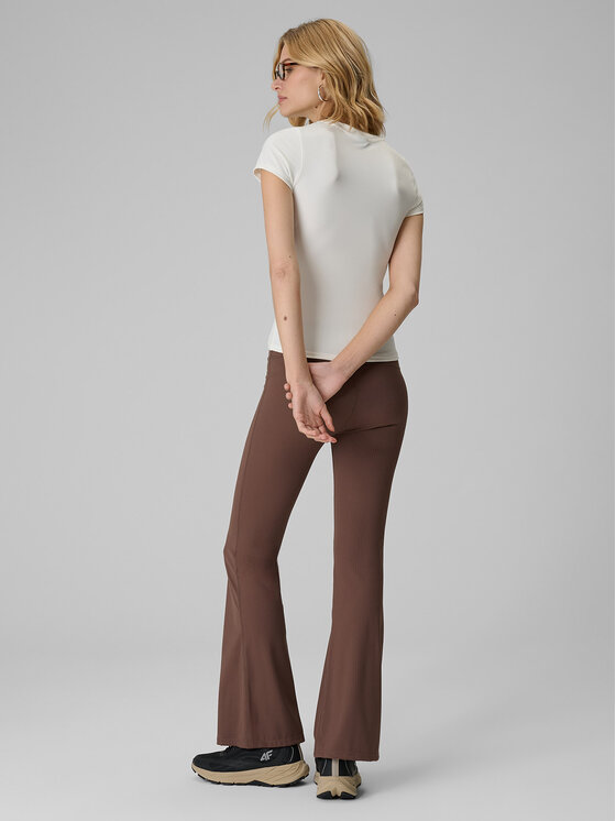 4F 4F Legginsy SPORT OFFICE Brązowy ciemny Slim Fit
