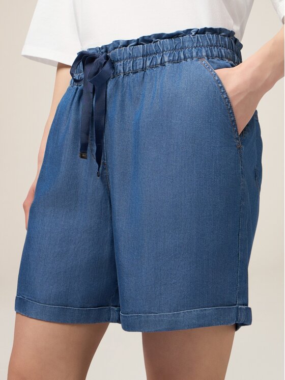 Oltre Oltre Pantaloncini P463J002303N024 Blu Baggy Fit