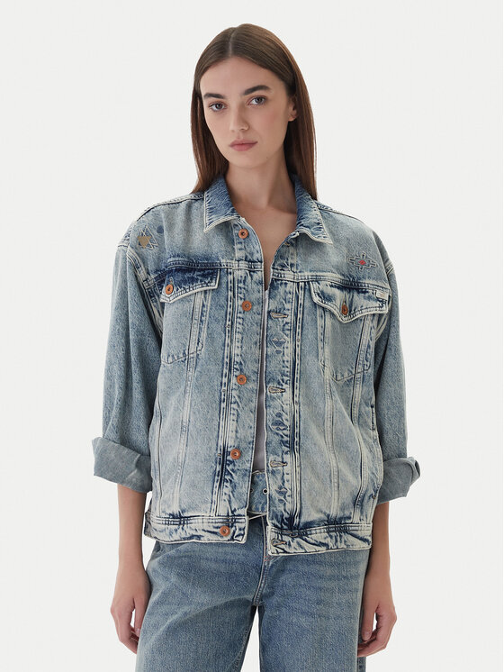 Mustang Mustang Farmer kabát Arcata 1016944 Kék Loose Fit