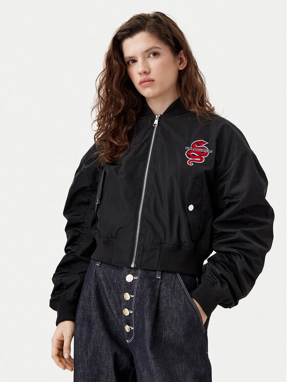 KARL LAGERFELD KARL LAGERFELD Bomber dzseki A1W14039 Fekete Regular Fit