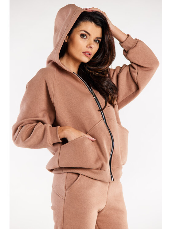 Infinite You Infinite You Bluza M324 Beżowy Basic Fit