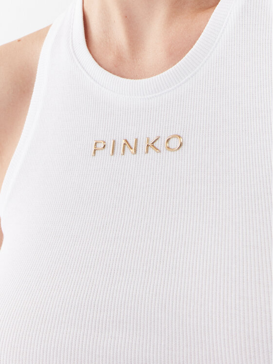 Pinko Pinko Top 100822 A15E Biały Regular Fit
