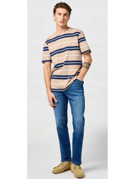Wrangler Wrangler T-shirt Stripe Tee Beige Regular Fit