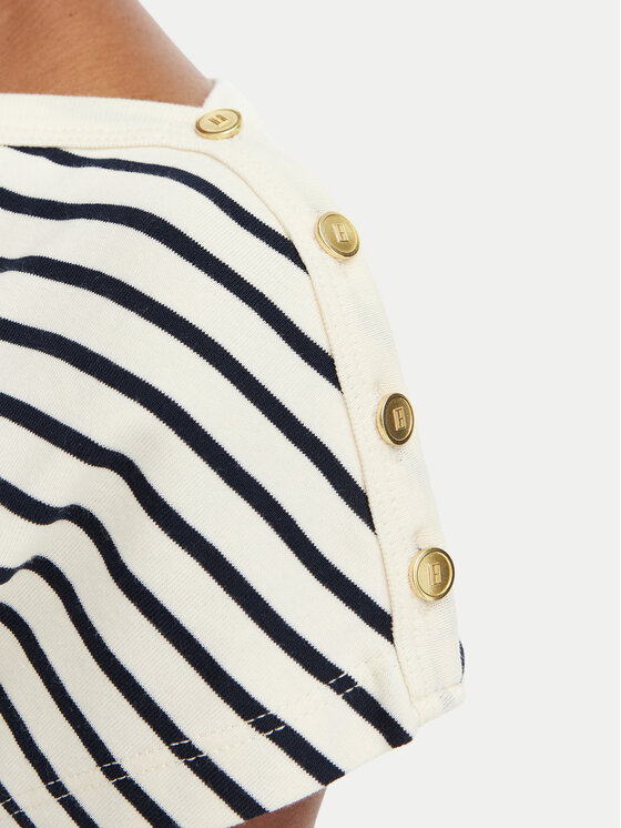 Tommy Hilfiger Tommy Hilfiger T-krekls Gold Btn Cap WW0WW50942 Daudzkrāsains Slim Fit