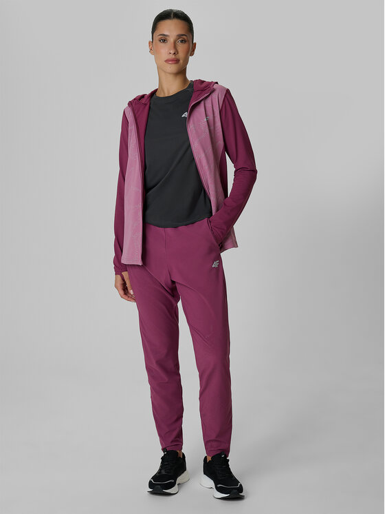 4F 4F Spodnie dresowe CRAFTED BY CULTURE Bordowy Slim Fit