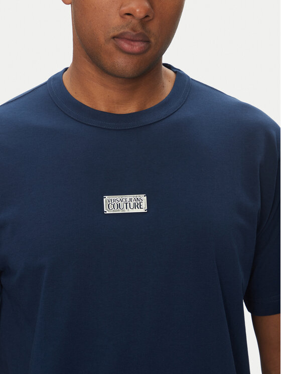 Versace Jeans Couture Versace Jeans Couture Póló 78GAHT08 Sötétkék Regular Fit