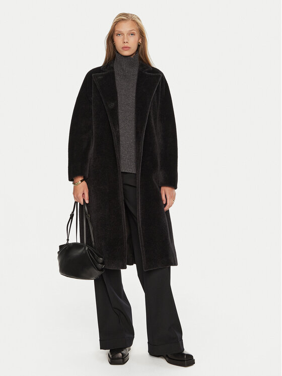 Marella Marella Cappotto di lana Ofanto 2423016112 Nero Regular Fit
