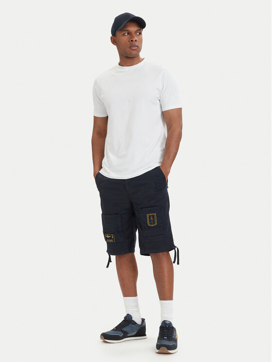 Aeronautica Militare Aeronautica Militare Riidest šortsid 261BE0041UCT01122 Tumesinine Regular Fit