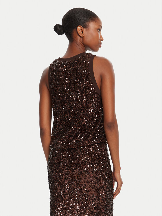 Marella Marella Marškinėliai Filly 2523946051 Ruda Slim Fit