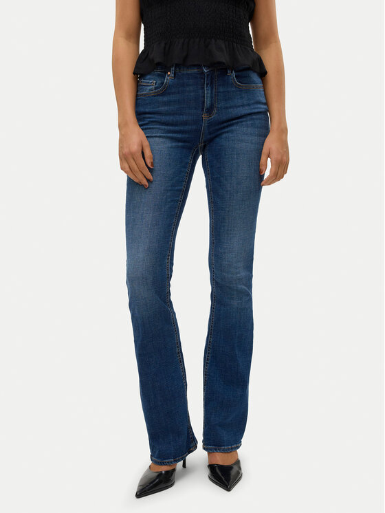 Vero Moda Vero Moda Džínsy Flash 10310511 Tmavomodrá Flared Fit