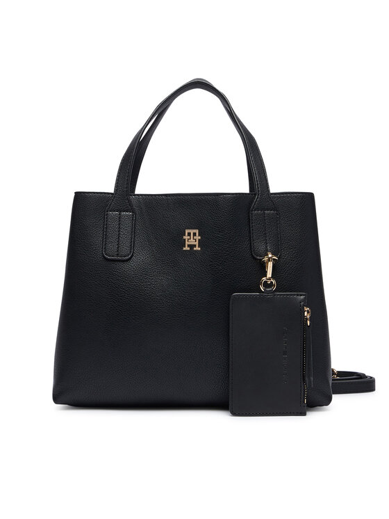 Tommy Hilfiger Tommy Hilfiger Ročna torba Th Icon Mini Satchel AW0AW18722 Črna