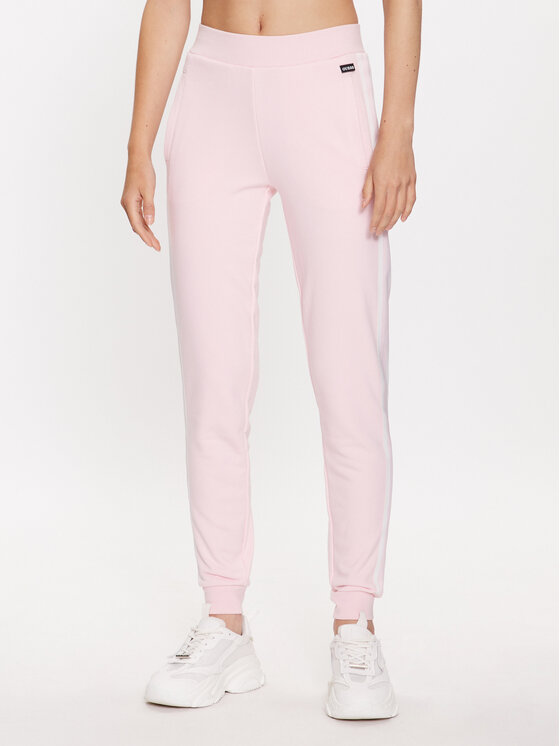 Guess Guess Spodnie dresowe Rosas V3YB20 KBV71 Różowy Regular Fit