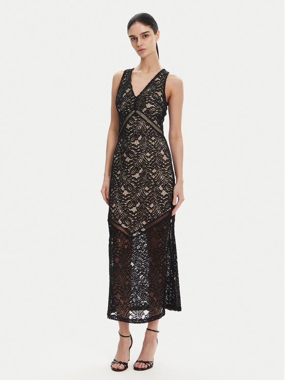 Guess Guess Kokteilinė suknelė W5GT37 KCS90 Juoda Slim Fit