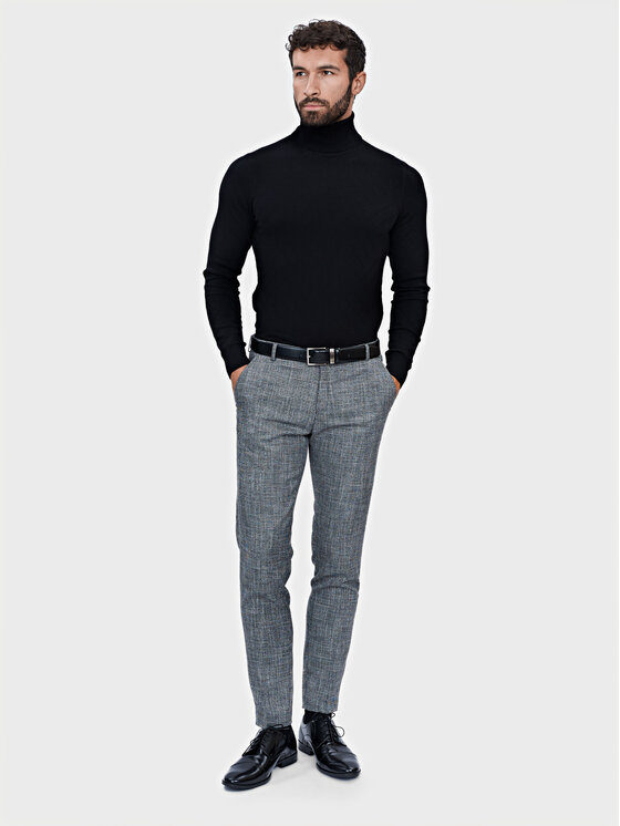 Evenemen Evenemen Sweter Golf Czarny Slim Fit