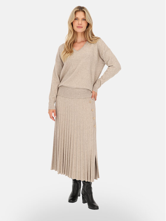 L’AF L’AF Sweter Aura Beżowy Regular Fit