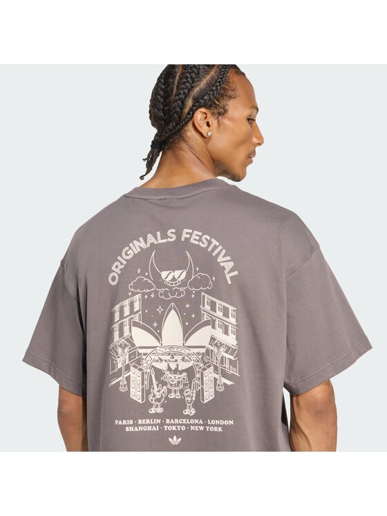 adidas adidas T-Shirt 156501 Brązowy Oversize