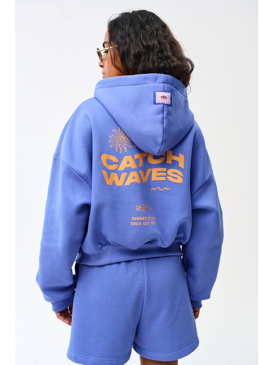NAOKO NAOKO Bluza Catch the Waves Niebieski Loose Fit