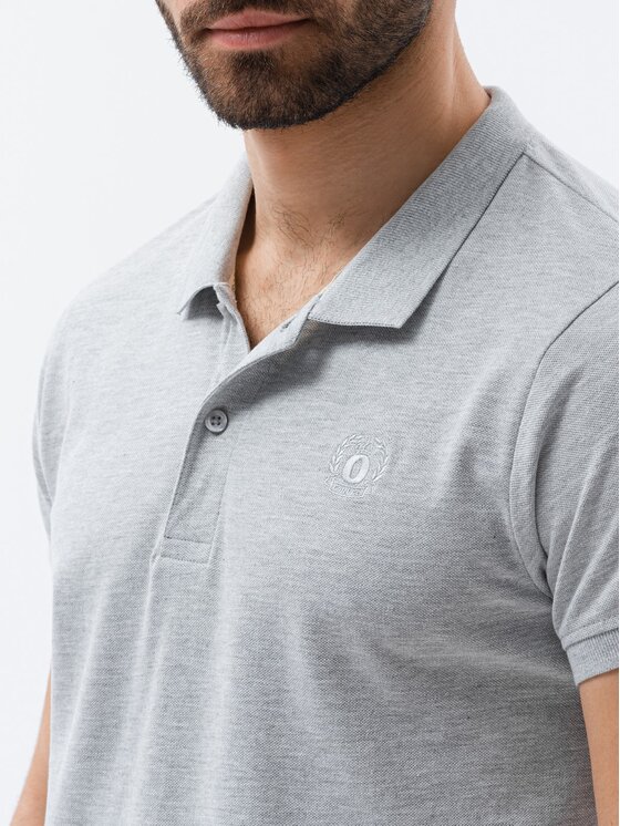 Ombre Ombre Polokošile S1374 Šedá Regular Fit