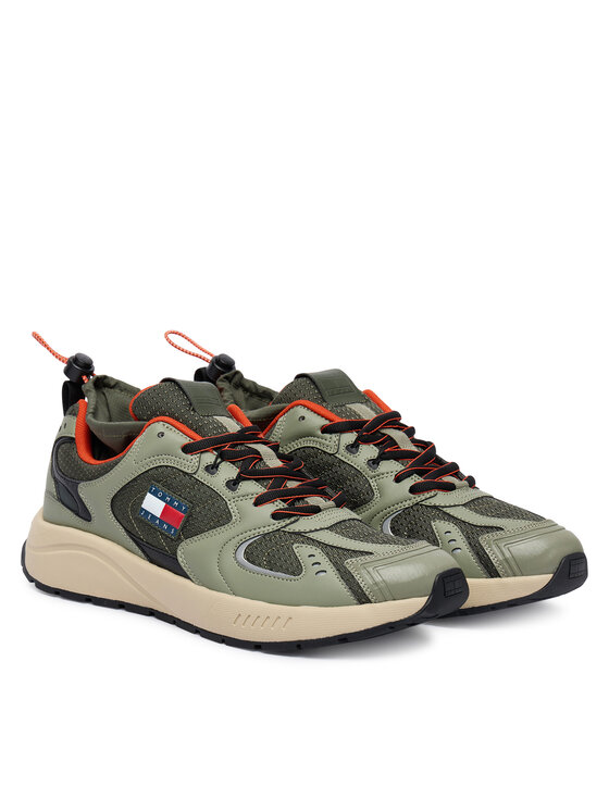 Tommy Jeans Tommy Jeans Sneakersy Tjm Runner Mix Material EM0EM01620 Khaki