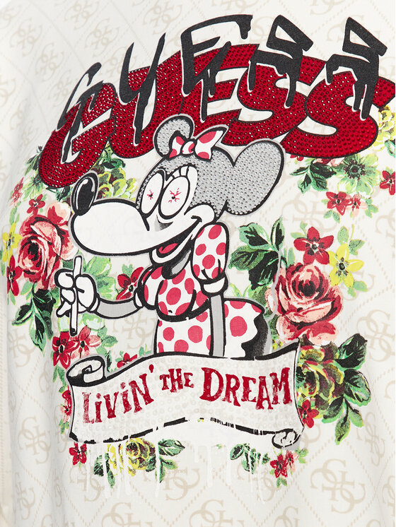 Guess Guess Felpa W3BQ22 K9R31 Écru Regular Fit