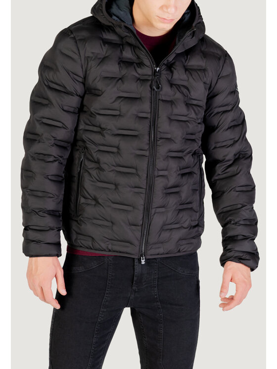 REPLAY REPLAY Kurtka skórzana M8401.000.84168N Czarny Modern Fit