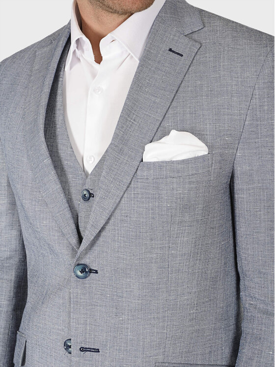 Evenemen Evenemen Marynarka OVO BLUE Szary Slim Fit