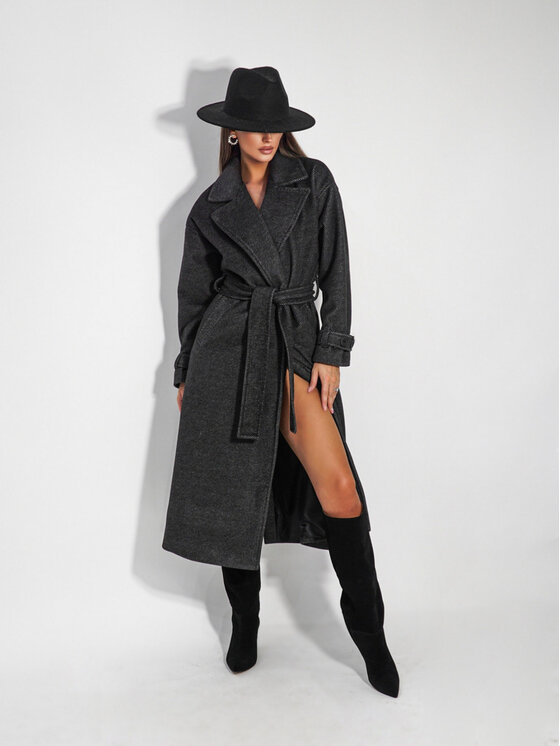 LilaLou LilaLou Płaszcz przejściowy City Czarny Oversize