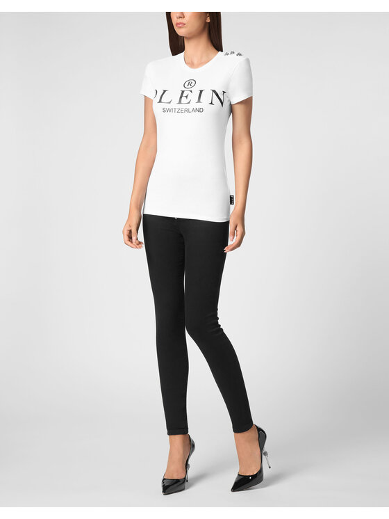 PHILIPP PLEIN PHILIPP PLEIN T-Shirt 9507 Bílá Skin Tight Fit