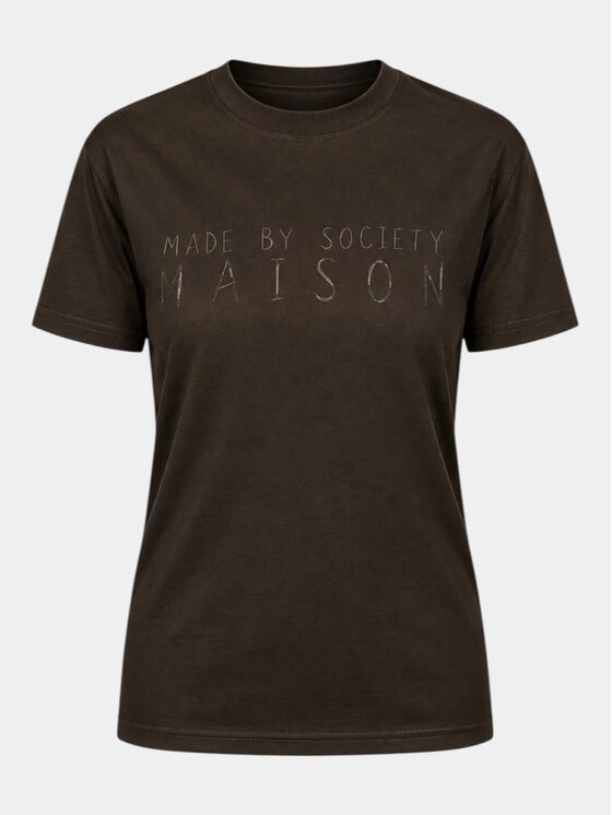 MADE BY SOCIETY MADE BY SOCIETY T-Shirt Obscura - T27473 Brązowy Basic Fit
