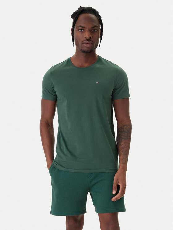 Tommy Jeans Tricou DM0DM04411 Verde Slim Fit