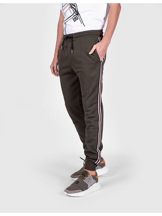 Les Hommes Les Hommes Kalhoty z materiálu UHJ101-750U | Jogging Pants Khaki Slim Fit