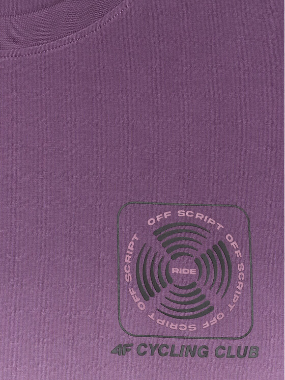 4F 4F T-Shirt WHEEL & WAVE Fioletowy Relaxed Fit