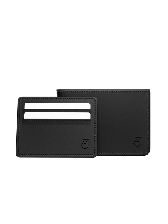 Mały Portfel Męski James Hawk, Czarny, Męski skórzany portfel slim z RFID