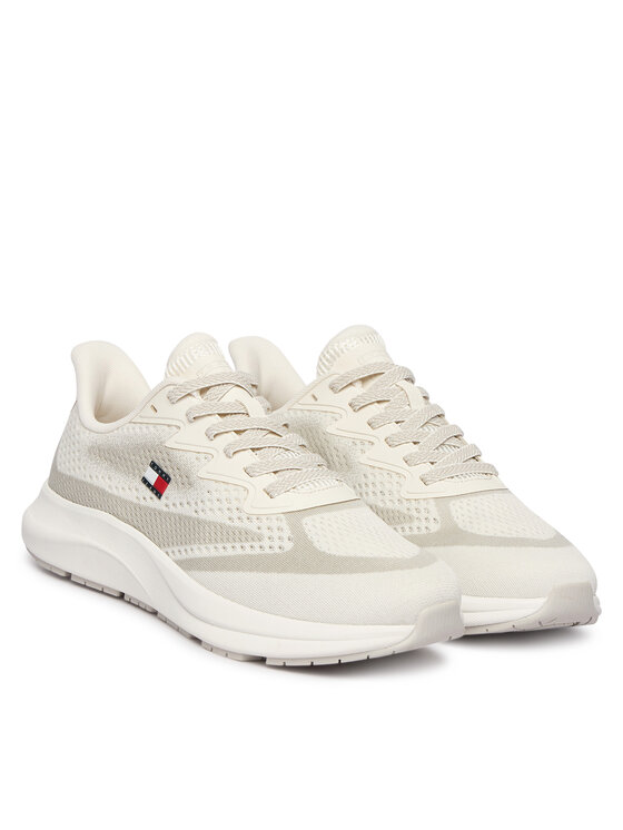 Tommy Jeans Tommy Jeans Sneakersy Runner Knitted EM0EM01713 Écru
