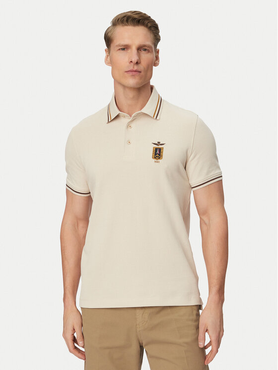 Aeronautica Militare Aeronautica Militare Tricou polo 261PO1914UP00403 Bej Regular Fit