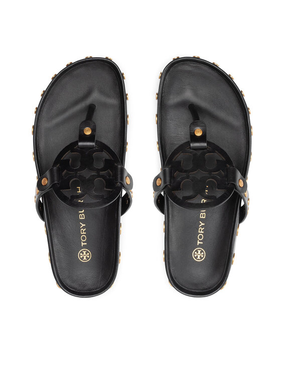 Tory Burch Tory Burch Šlepetės per pirštą Miller Cloud Coin 83764 Juoda