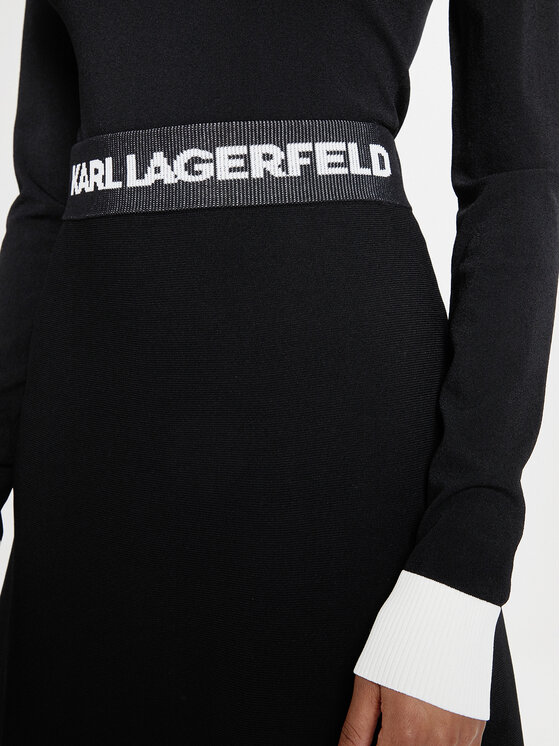KARL LAGERFELD KARL LAGERFELD Spódnica trapezowa 245W1230 Czarny Regular Fit