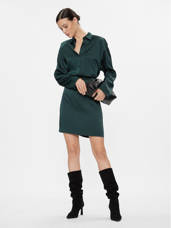 IVY OAK IVY OAK Sukienka koszulowa Naya IO1123F7588 Zielony Regular Fit