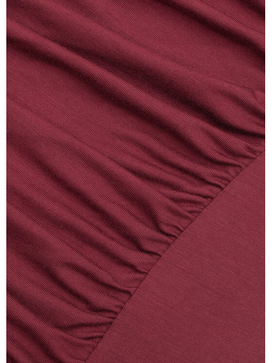 BENU BENU Bluzka z golfem Bordowy Slim Fit