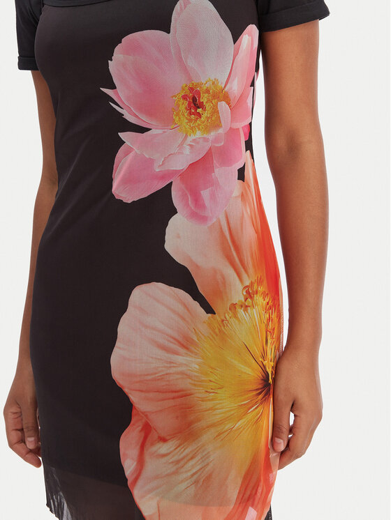 Desigual Desigual Плетена рокля 26SWVK20 Черен Slim Fit