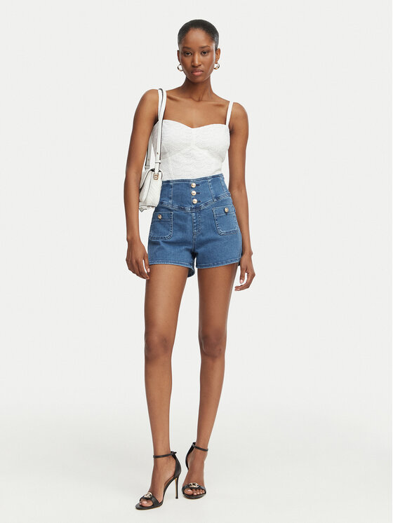 Guess Guess Top W6GH47 W1880 Bílá Classic Fit