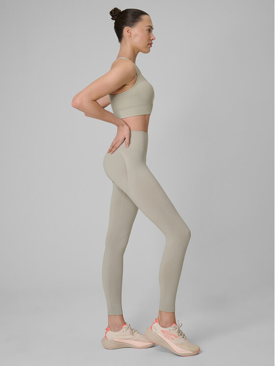 4F 4F Legginsy MULTI ACTIVE Kremowy Slim Fit