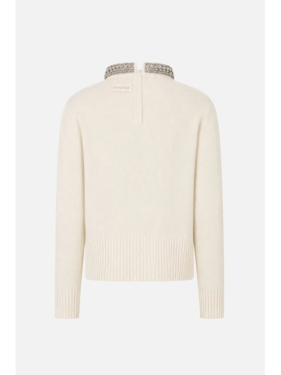 PINKO PINKO Sweter Berlino Pull Biały Regular Fit