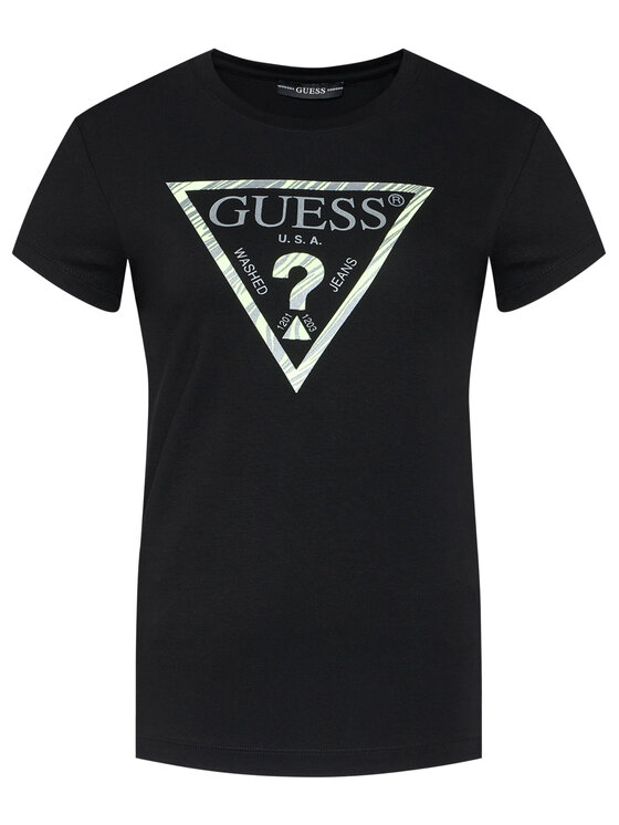 Guess Guess Tričko Ambra W0YI98 J1300 Čierna Regular Fit
