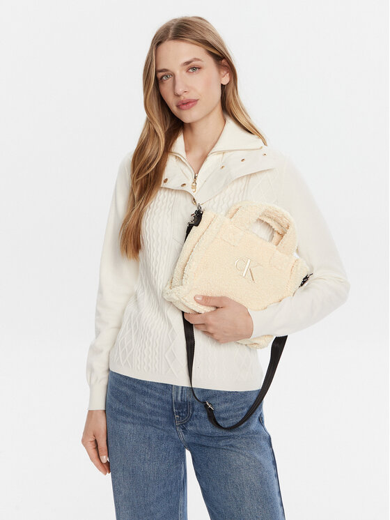Calvin Klein Jeans Calvin Klein Jeans Rankinė Teddy Tote Bag IU0IU00355 Kreminė