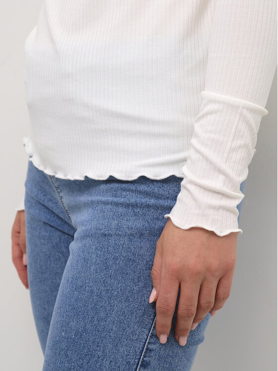 Kaffe Kaffe Μπλουζάκι Kadrew Turtleneck 10507922 Λευκό Shaped Fit