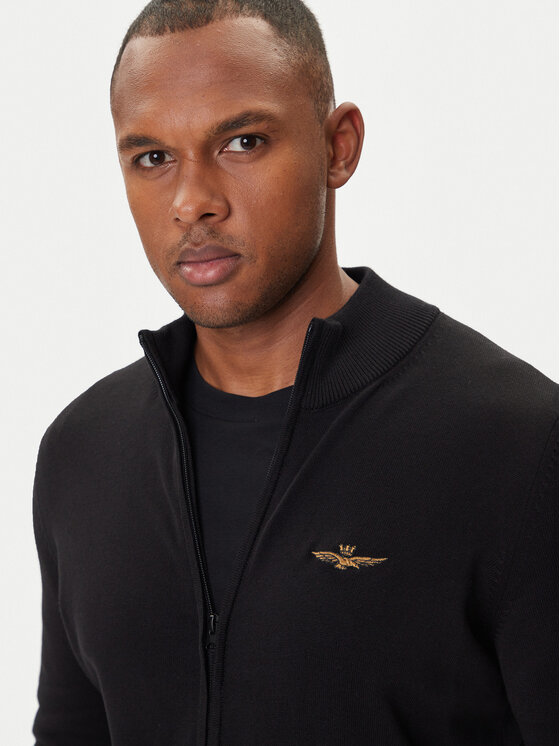 Aeronautica Militare Aeronautica Militare Kardigan 252MA1580UL00506 Crna Regular Fit