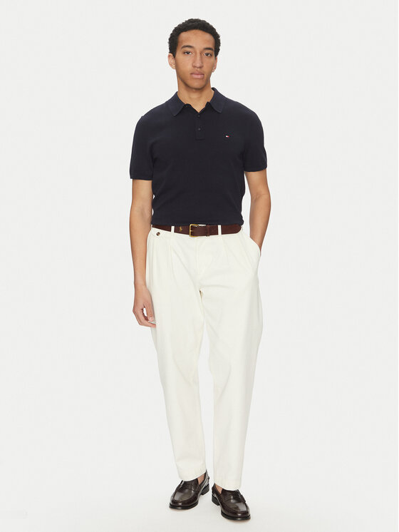 Tommy Hilfiger Tommy Hilfiger Polo Essential MW0MW37396 Granatowy Regular Fit